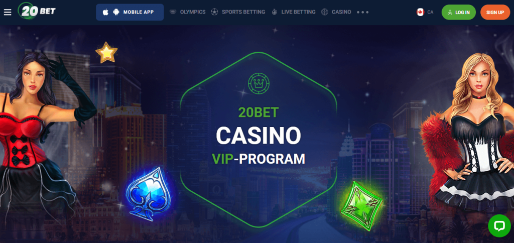 Screenshot of the 20Bet Casino VIP program