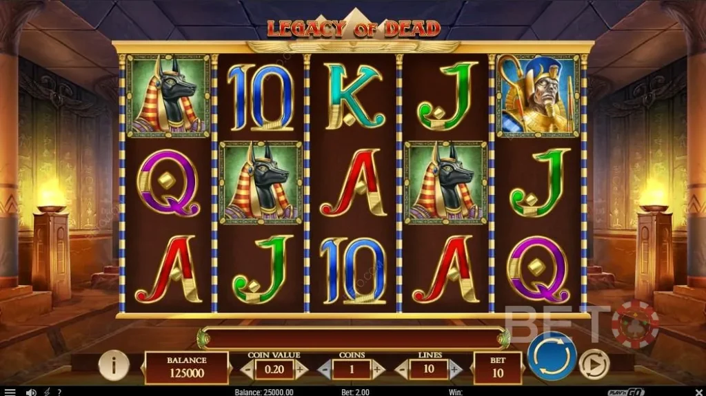 Demo screenshot of the Legacy of Dead slot