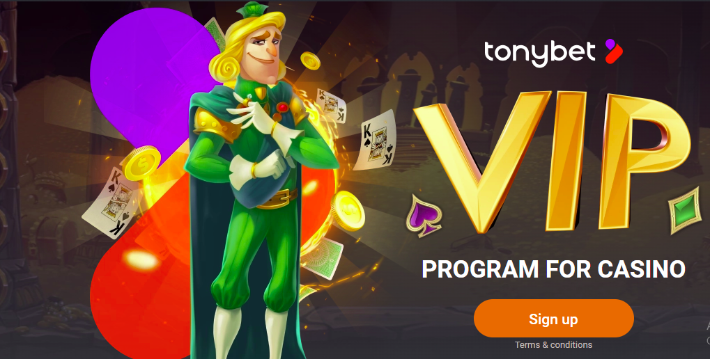 Screenshot of the TonyBet's VIP program