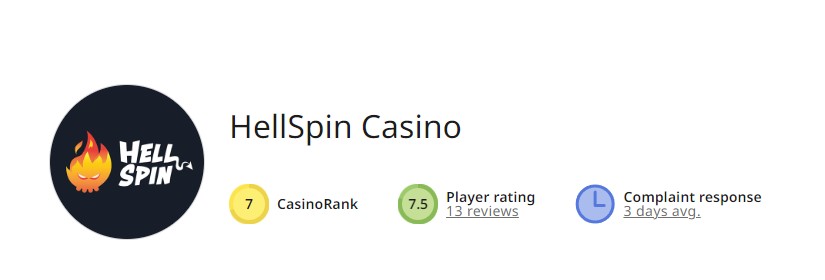 HellSpin casino rating by AskGamblers.com