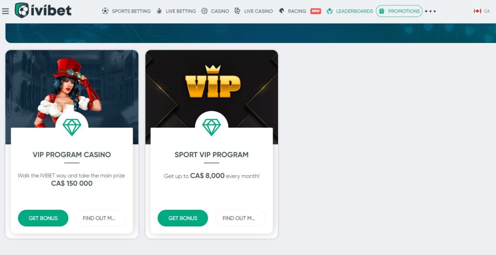 VIP programs available at Ivibet Casino