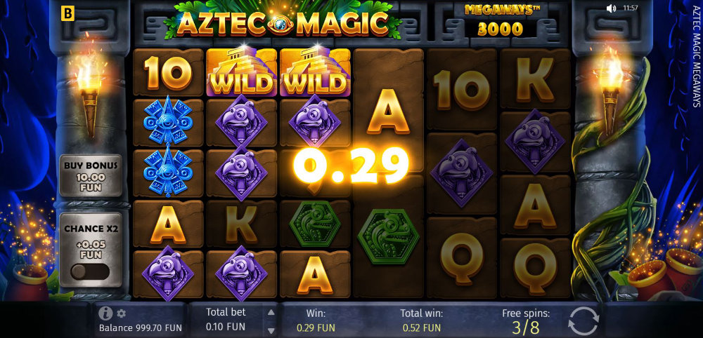 Aztec Magic Megaways demo game screenshot