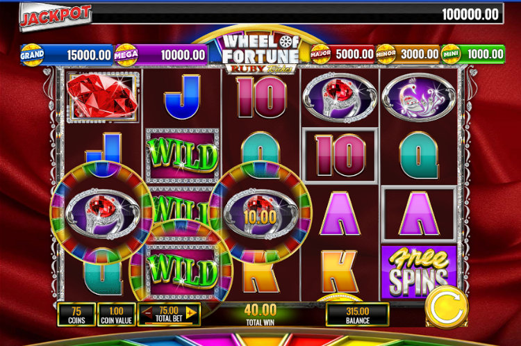 Wheel of Fortune Ruby Riches Screenshot