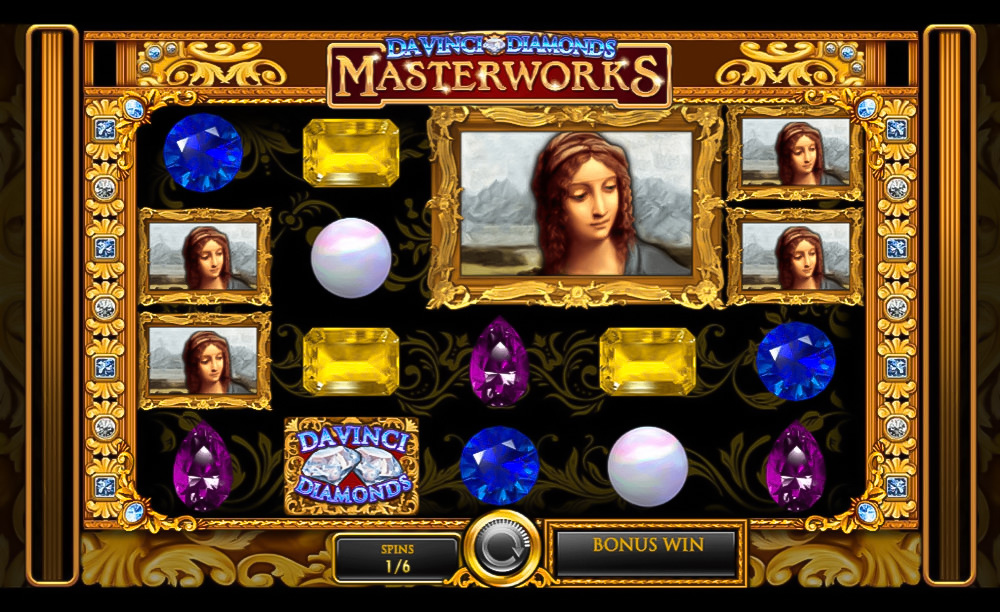 Screenshot of Da Vinci Diamonds Masterworks slot