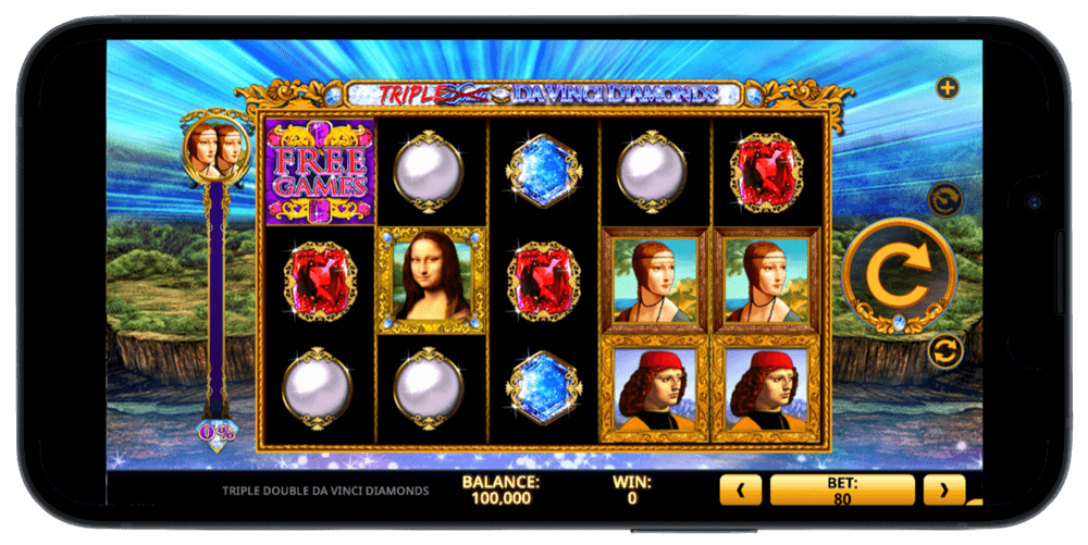 Playing Da Vinci Diamonds slot on mobile