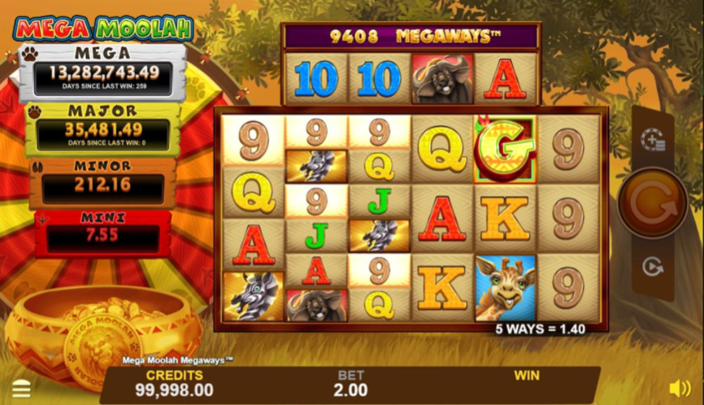 Screenshot of Mega Moolah by Megaways