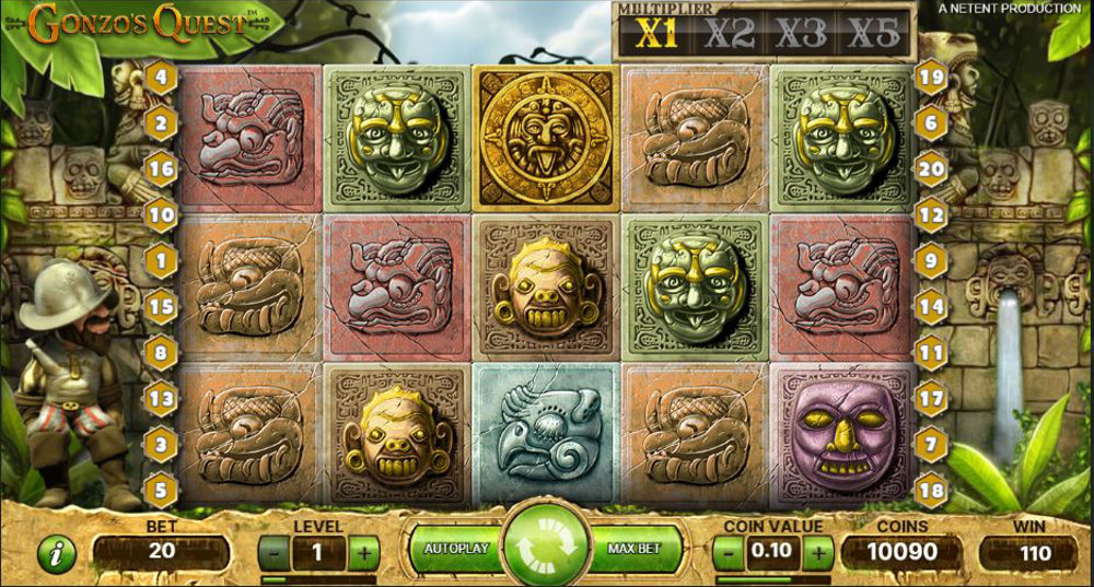 Screenshot of Gonzo's Quest Slot by NetEnt