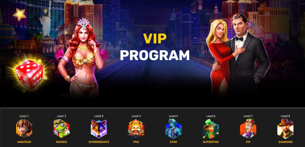 Screenshot of the PlayAmo VIP program