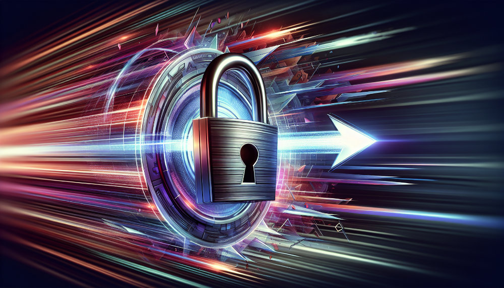 Digital padlock symbolizing secure online transactions and data protection.