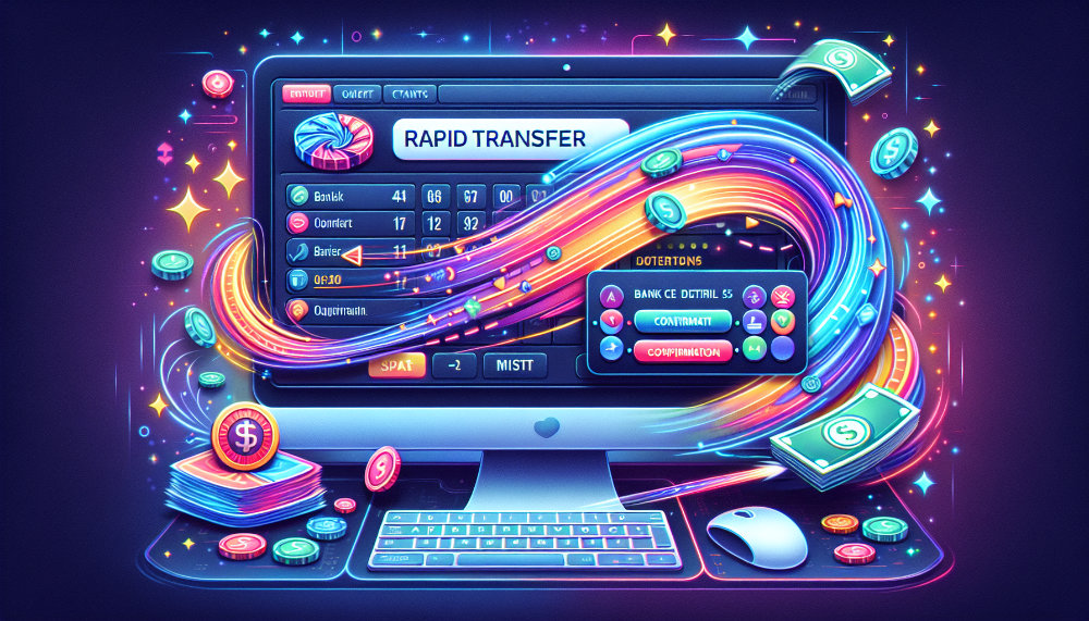 Rapid Transfer colourful illustration on a PC screen