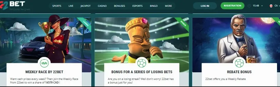 22bet Casino best bonuses