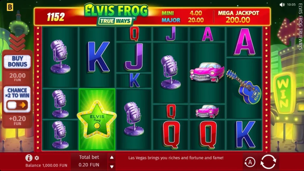 Screenshot of Elvis Frog True Waves Slot