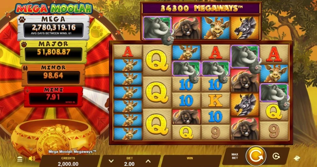 Screenshot of Mega Moolah Megaways Slot