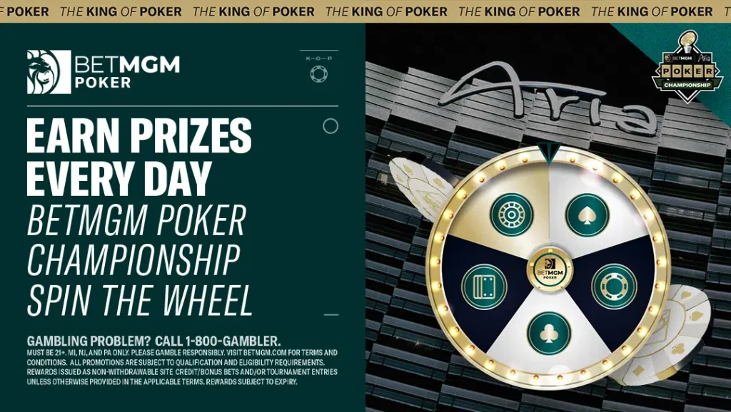 betMGM Poker Championship: Spind the wheel for daily prizes