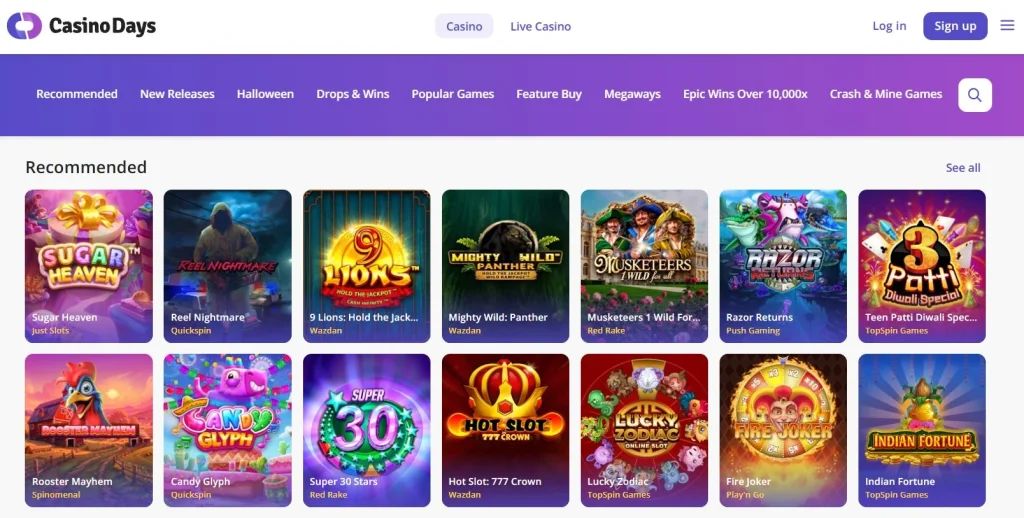 CasinoDays game library