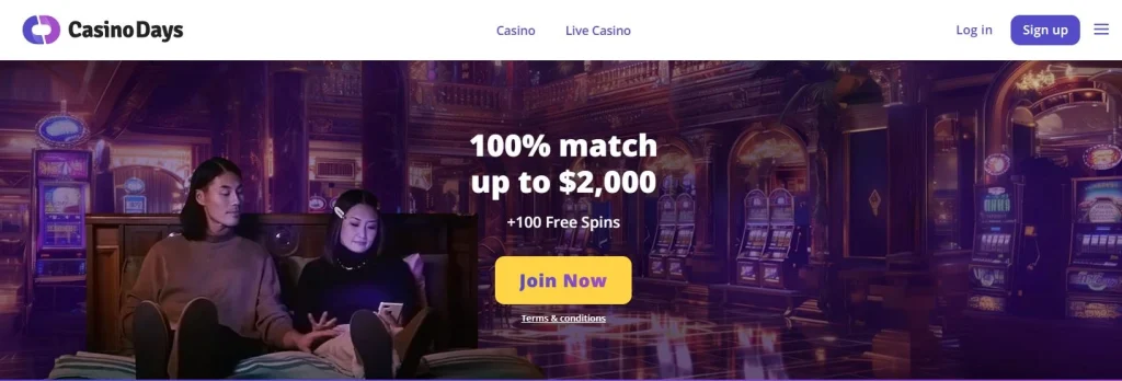 CasinoDays Welcome Bonus