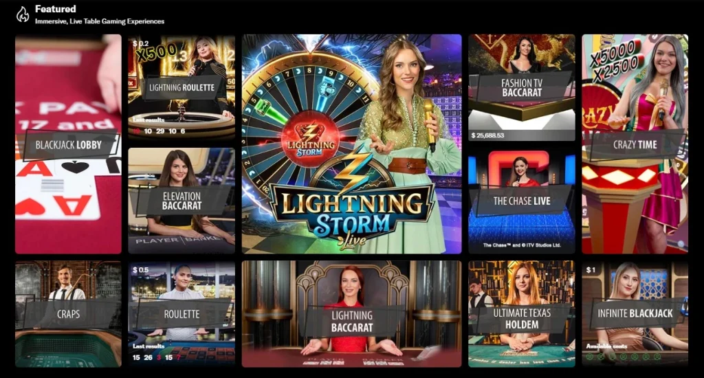 BetMGM Ontario live casino games