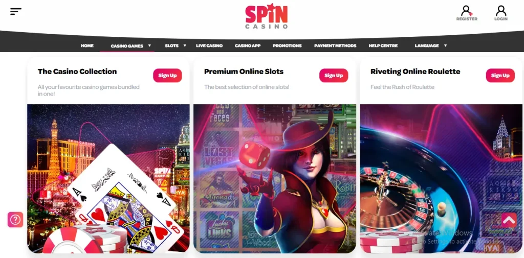 Spin Casino game library