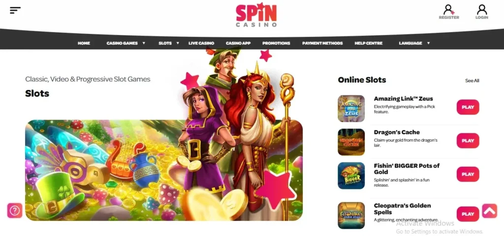 spin casino online slots
