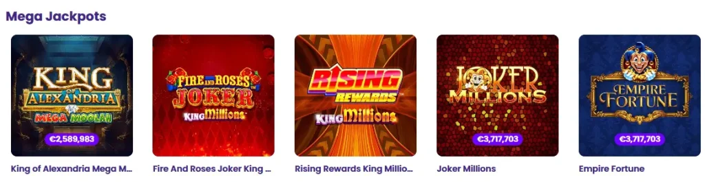 jackpot games at Wildz Casino