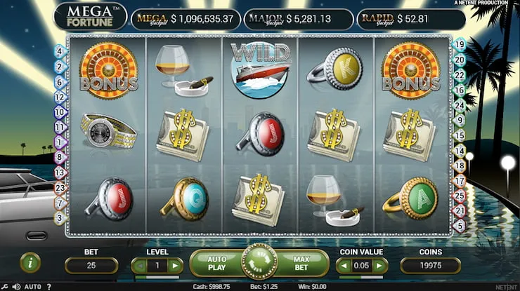 Screenshot of Mega Fortune slot by NetEnt