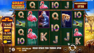 Great Rhino Megaways demo game screenshot