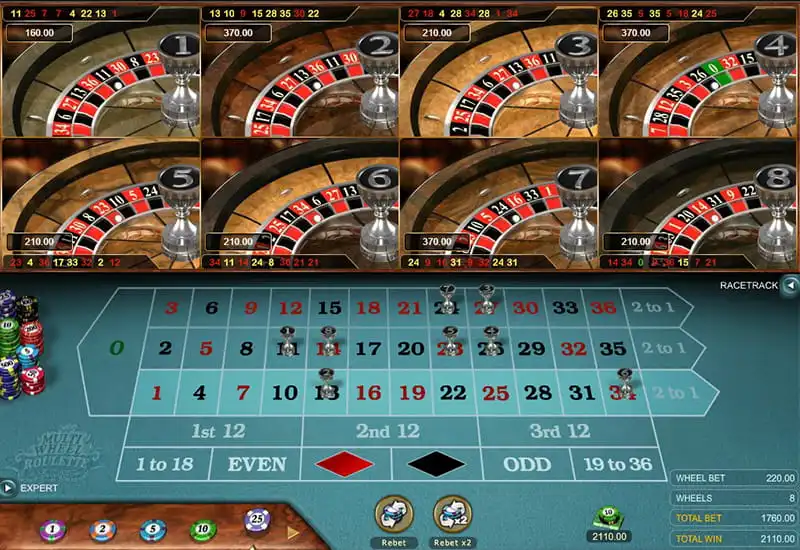 Screenshot of Multi Wheel Roulette by Microgaming