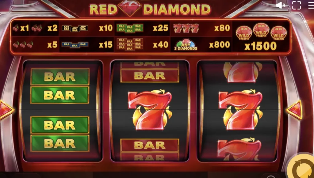 Red diamond video slot screenshot