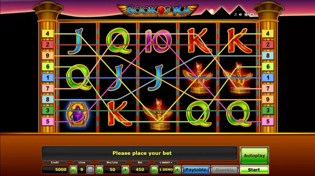 Screenshot of Book of Ra penny slot by Novomatic