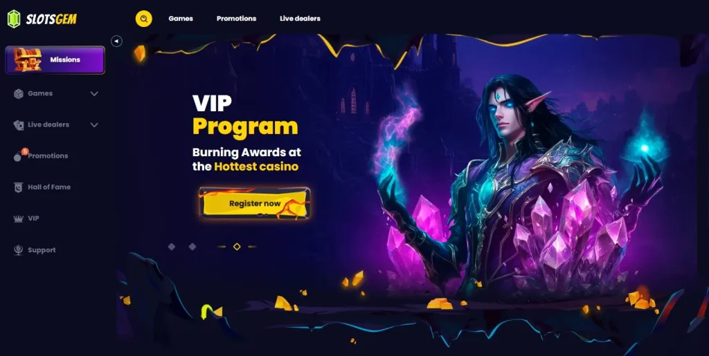 Screenshot of SlotsGem VIP Program