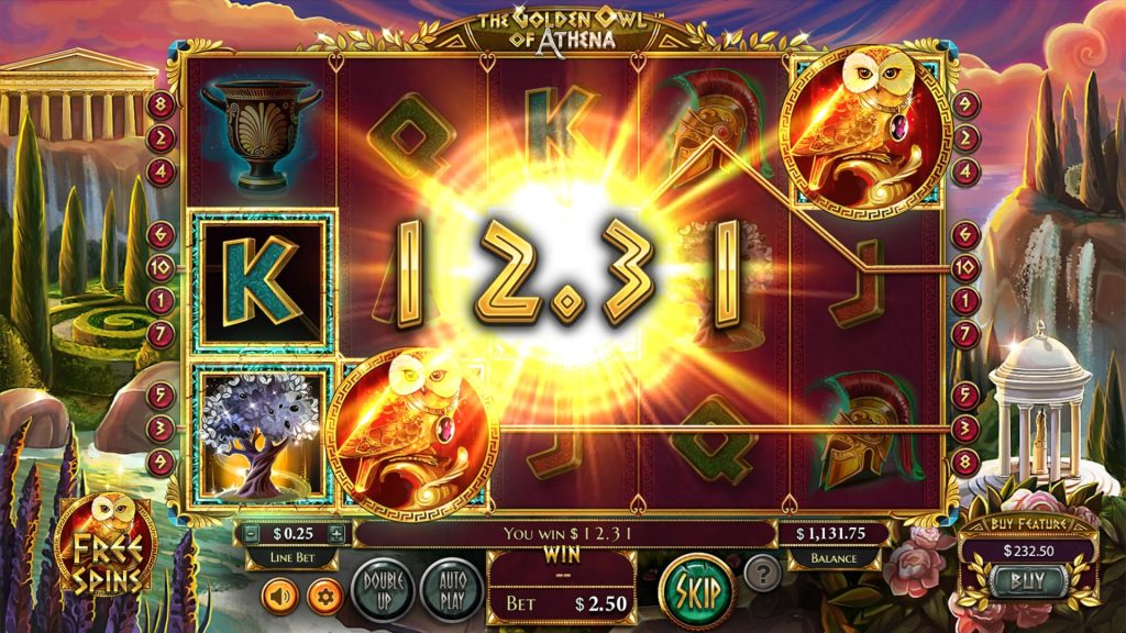 Demo Screenshot of The Golden Owl of Athena Slot