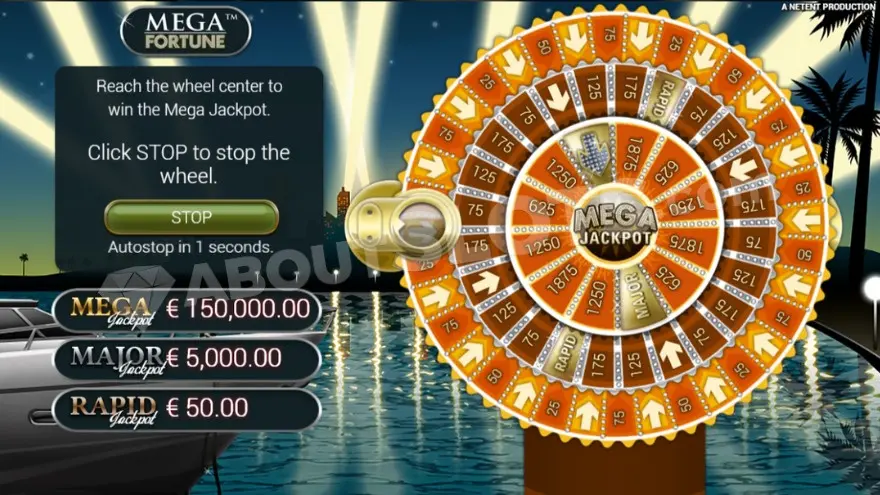 Screenshot of Mega Fortune Slot: Progressive Jackpot Bonus Game