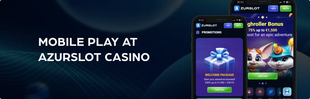 Mobile play at Azurslot casino