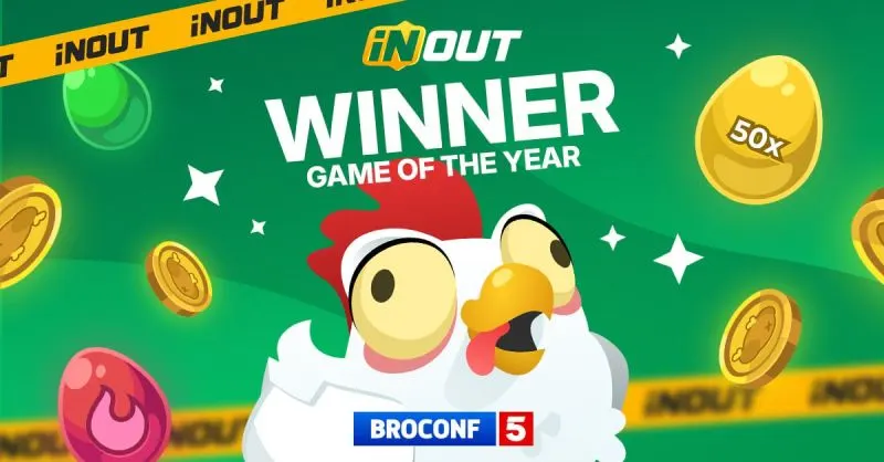 "Chicken Road" by InOut Games winning the Game of the Year award at the BROCONF 5 conference