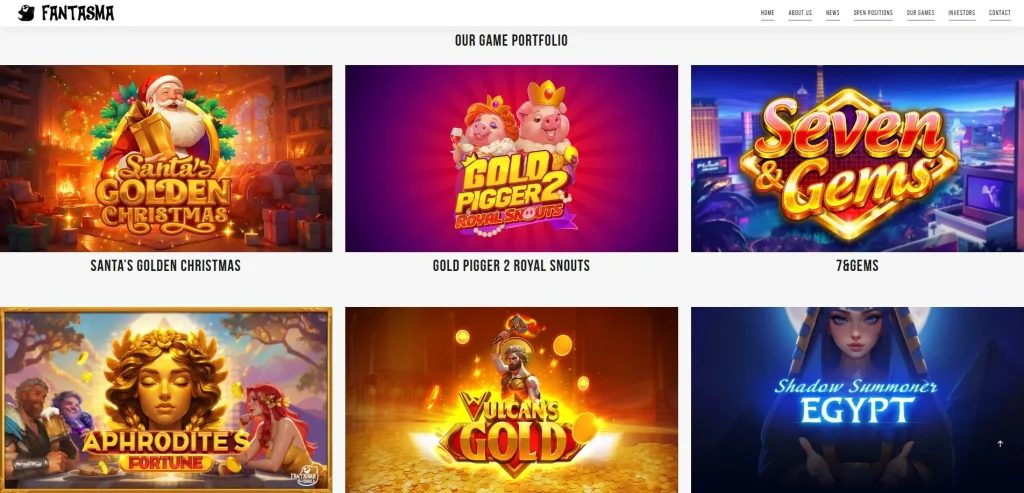 Fantasma Games portfolio