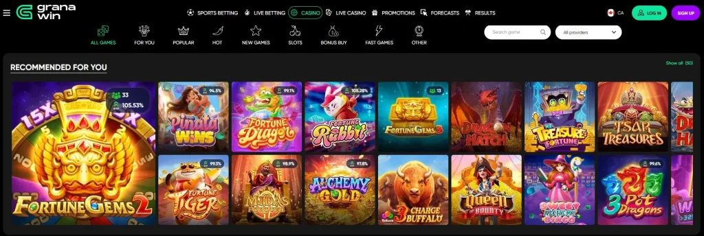 Granawin casino game recommendations, slots
