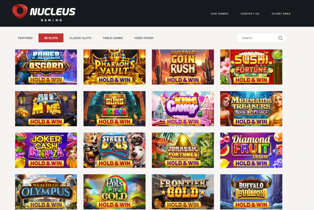 Nucleus Gaming 3D slots
