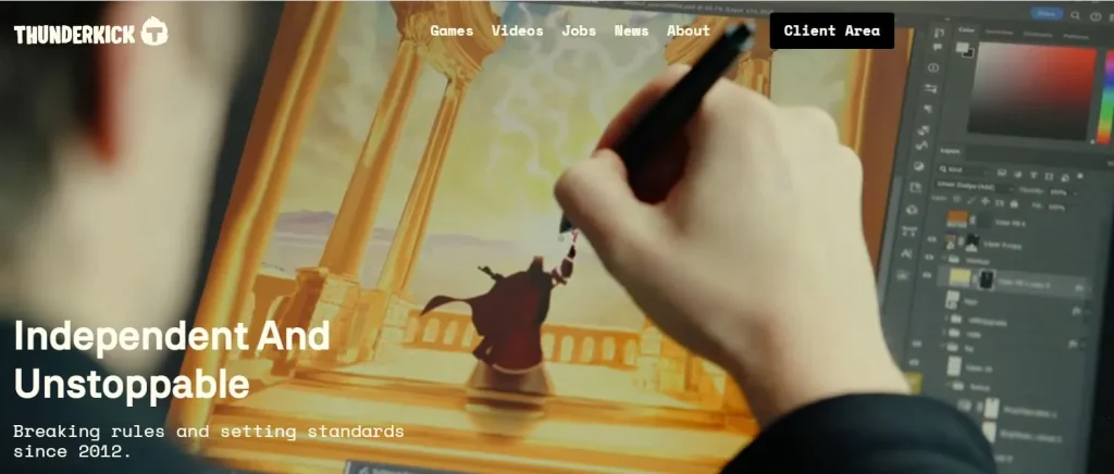 Thunderkick casino game provider homepage, screenshot