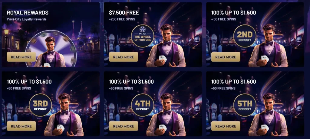 Prive City Casino promotions for Canadian players
