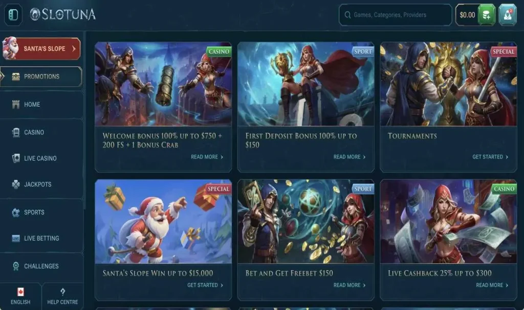 Slotuna casino bonuses and promotions