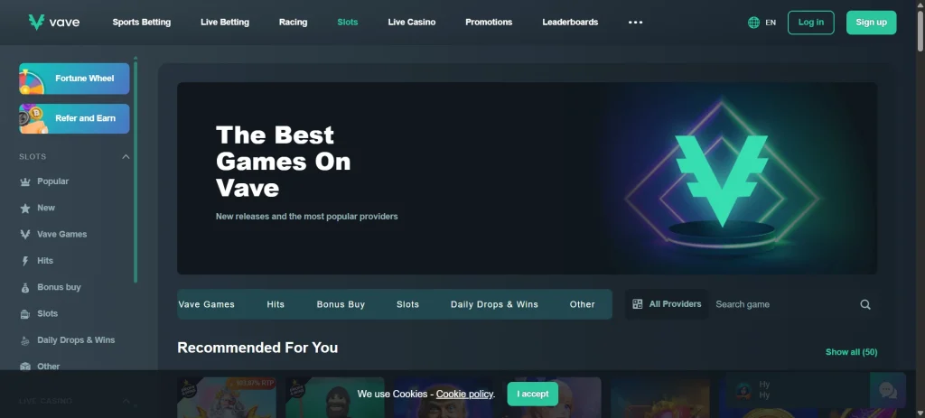Vave casino games
