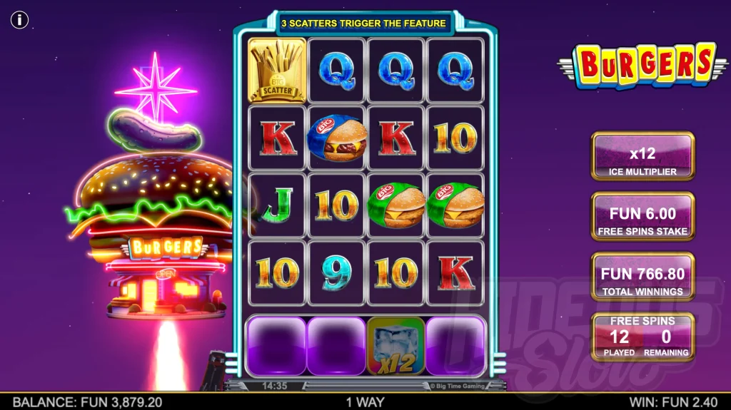 Burgers slot demo screenshot by Big Time gaming