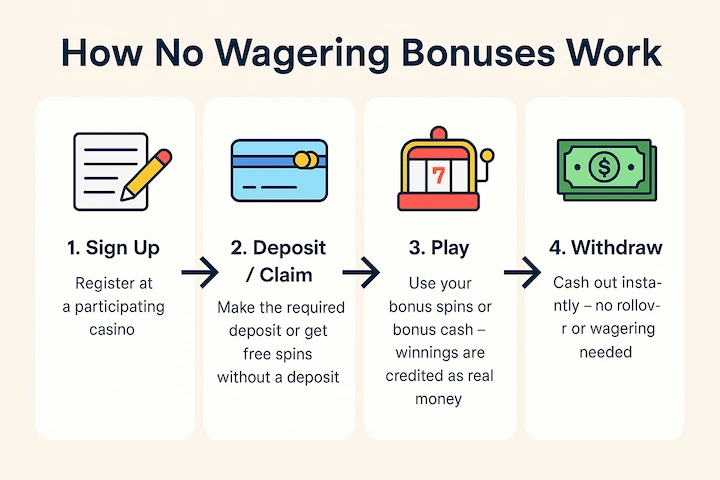 how no wagering bonuses work