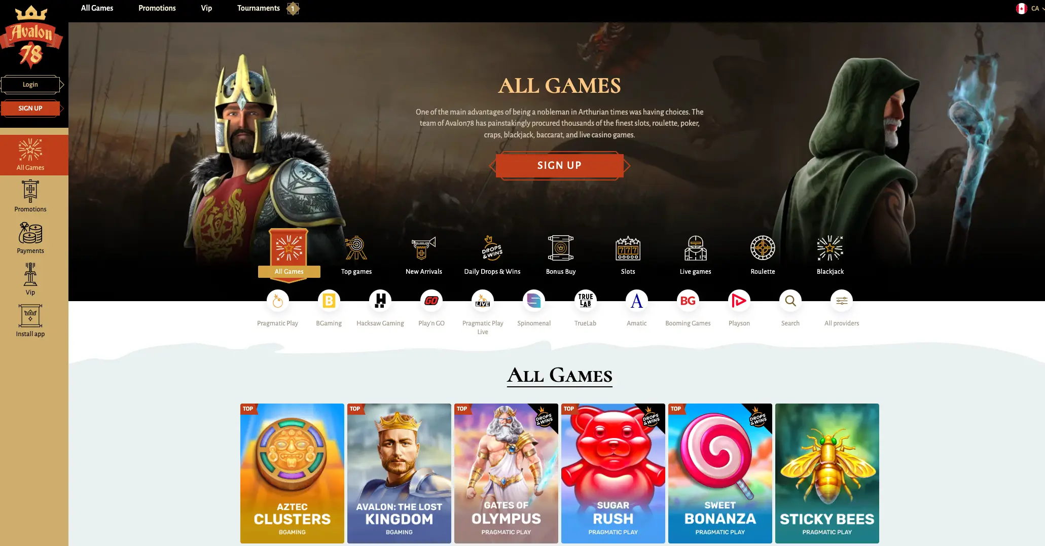 avalon game selection